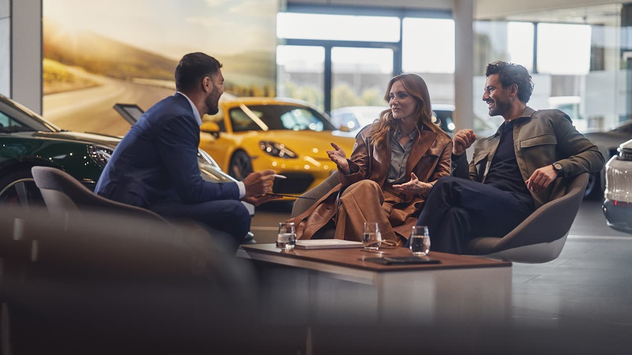 Clients at a Porsche Center